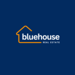 Blue Orange Modern Illustration House Professional Real Estate Logo
